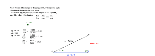 Basic Trigonometry with a Right Angled Triangle – GeoGebra