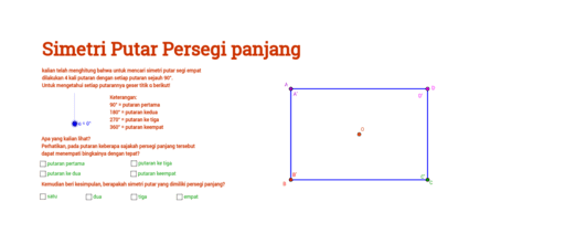 Simetri putar persegi panjang – GeoGebra