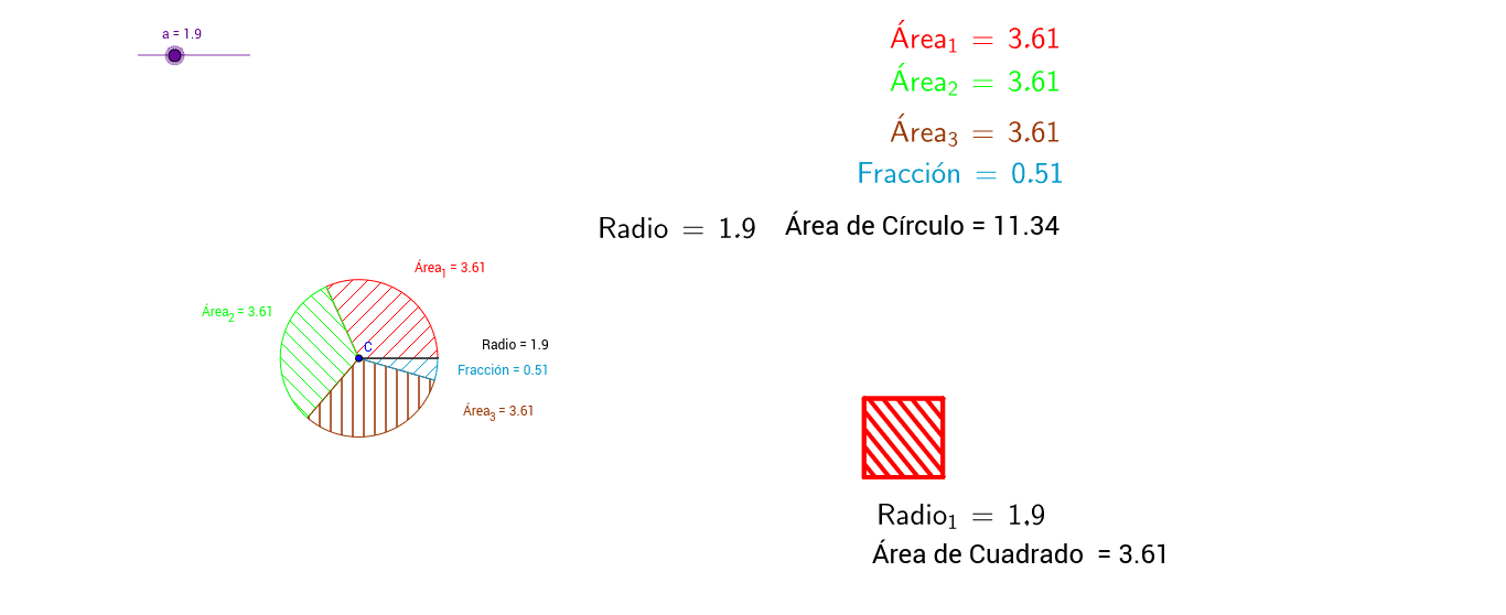 Relación radio círculo – GeoGebra