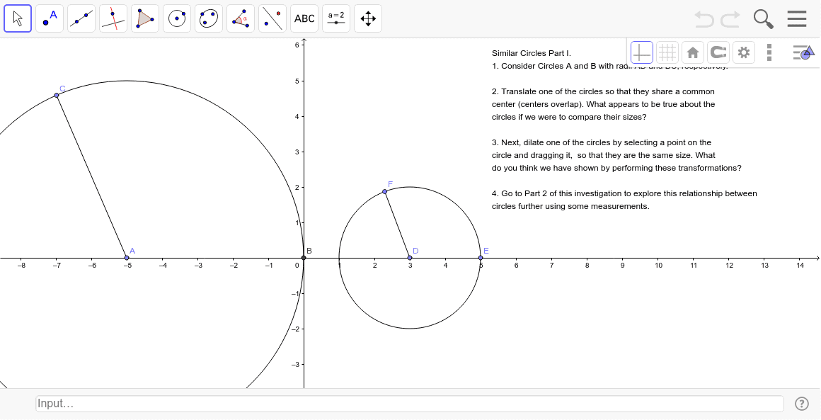 Similar Circles Part 1 – GeoGebra