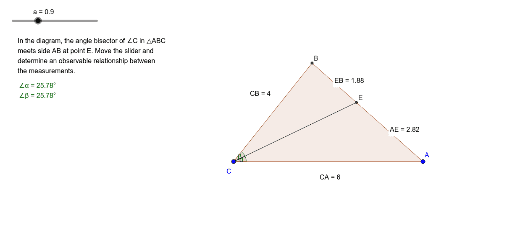 Triangle Angle Bisector Side Length Relationship – GeoGebra