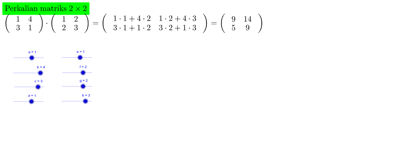 Perkalian Matriks 2x2 Geogebra