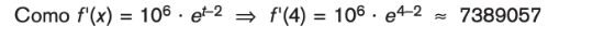 b) La tasa de variación instantánea en t = 4 es la derivada de f en dicho punto.