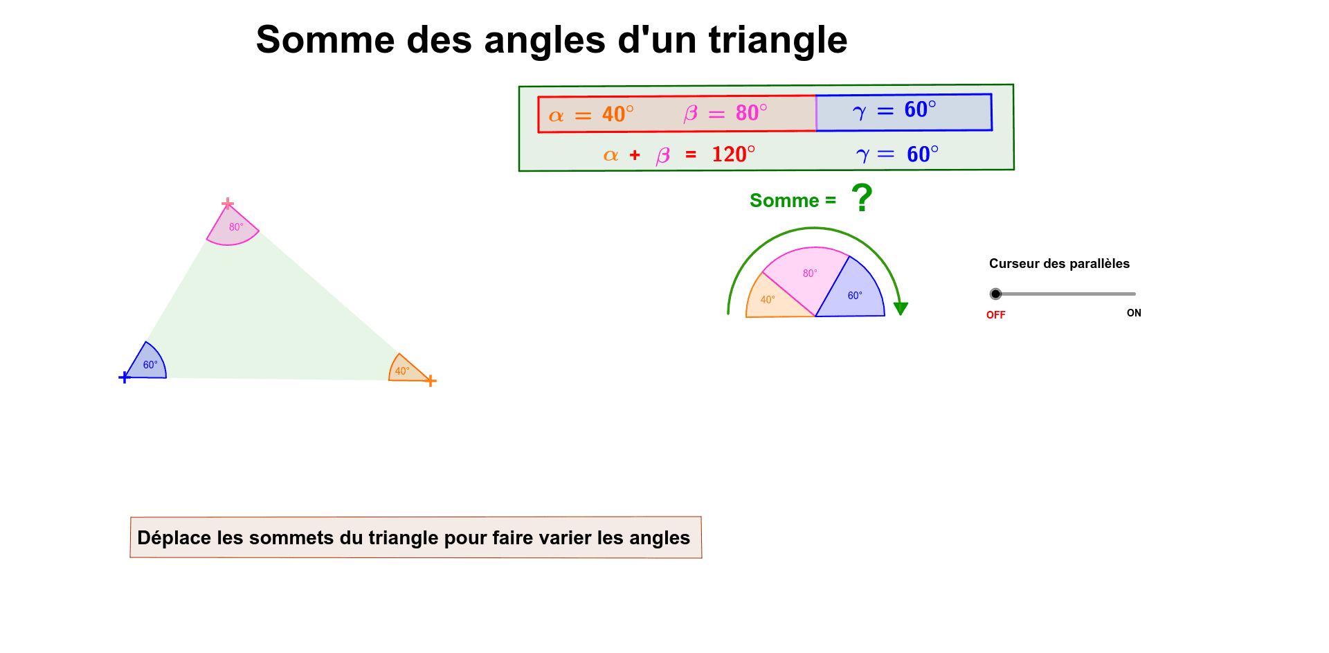 Somme Des Angles Dans Un Triangle – GeoGebra