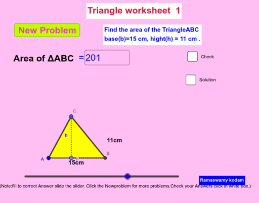 Triangle Area Worksheet 1 – GeoGebra