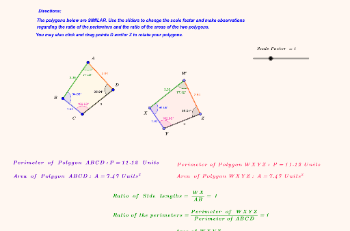 Scale Factors of Similar Polygons and Polyhedra – GeoGebra