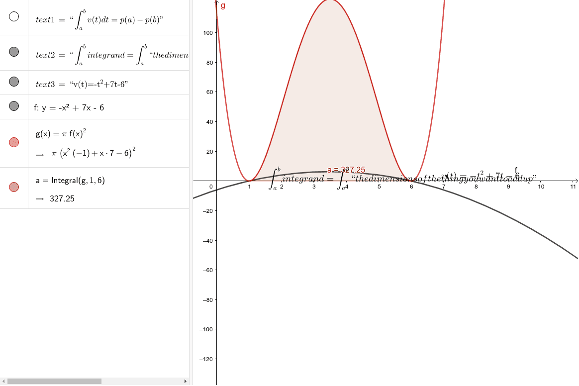 Calculus Solid Of Revolution 1 Geogebra