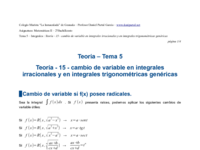 Teoría - 15 - cambio de variable en integrales irracionales y en integrales trigonométricas genéricas.pdf