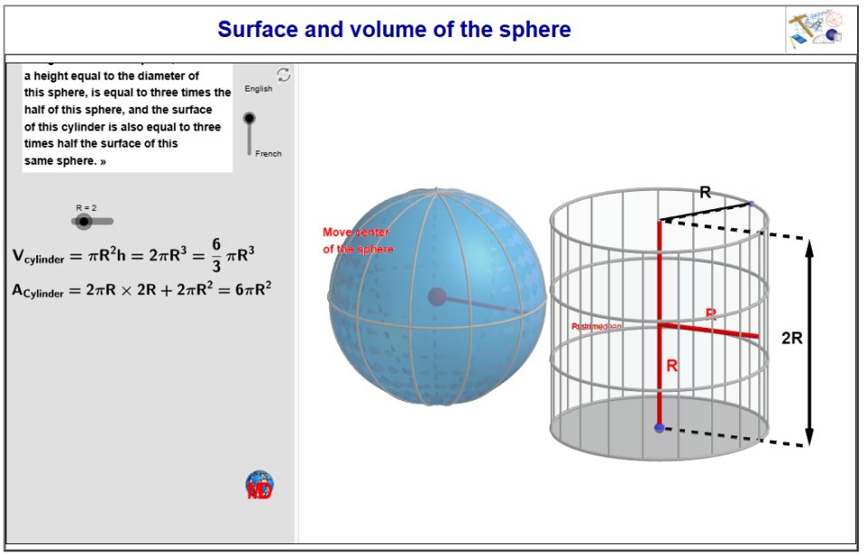 http://dmentrard.free.fr/GEOGEBRA/Maths/Surfvolsphe2MD.html