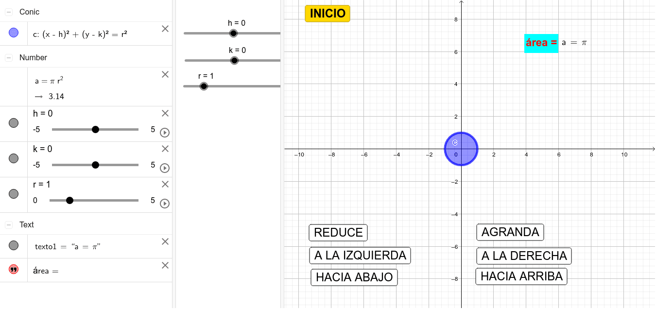 area de una circunferencia – GeoGebra