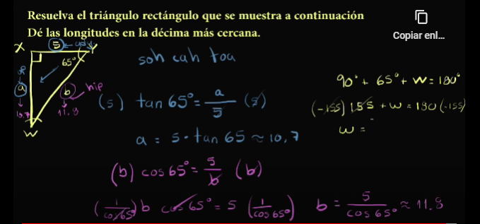 Ejercicio de triángulo rectángulo