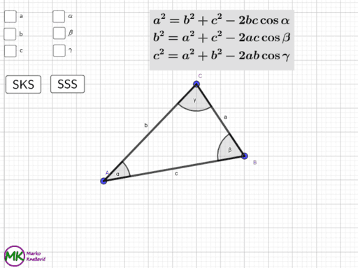 Poučak O Kosinusu Geogebra 2861