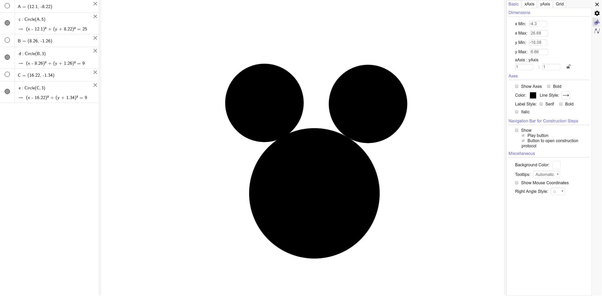 tête de mickey – GeoGebra