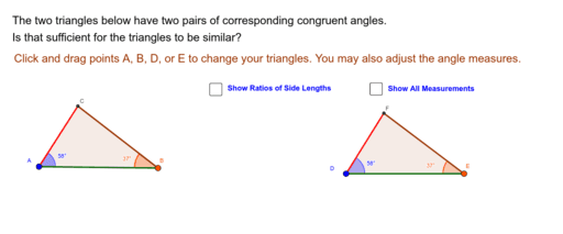 Triangle Similarity Shortcuts – GeoGebra