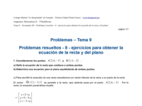 Problemas resueltos - 8 - ejercicios para obtener la ecuación de la recta y del plano.pdf