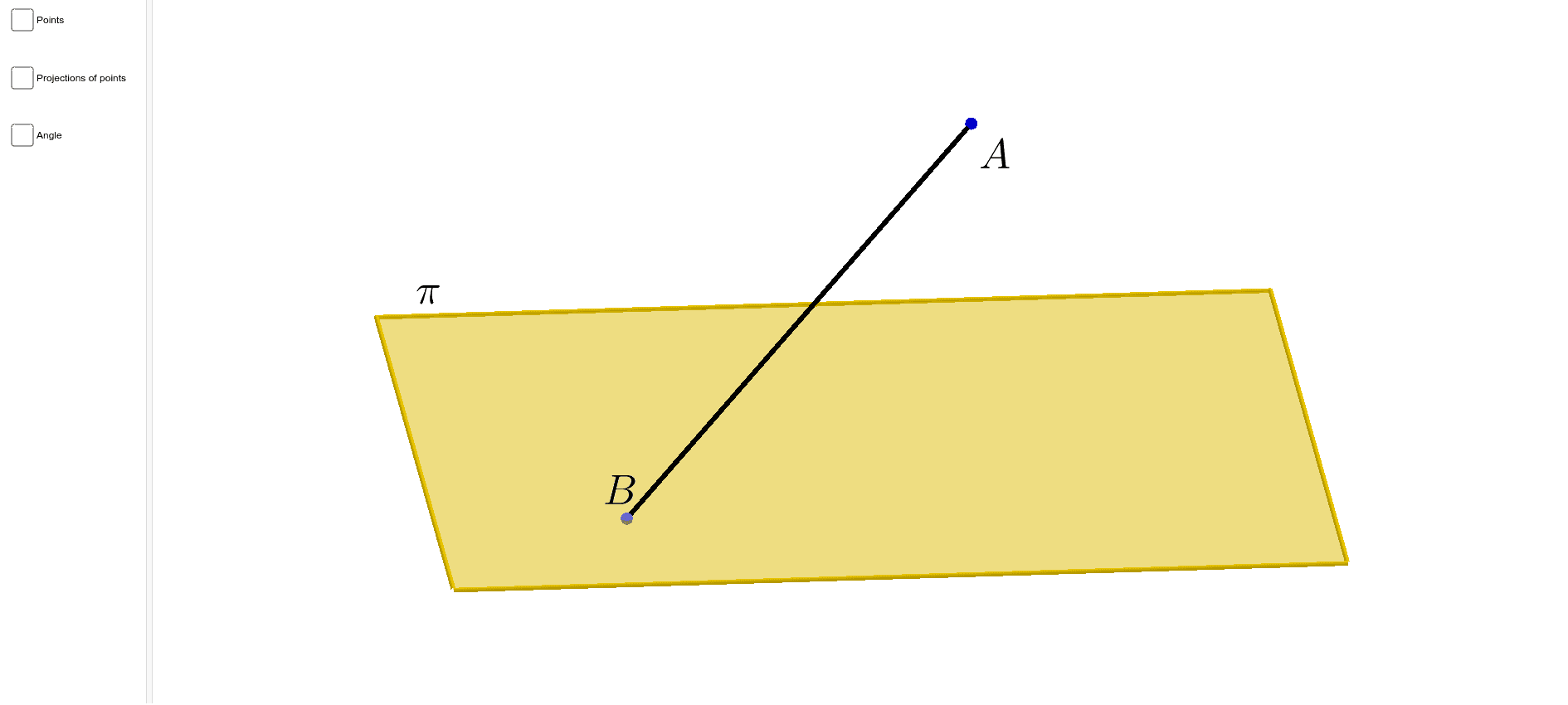 Angle between a line segment and a plane – GeoGebra