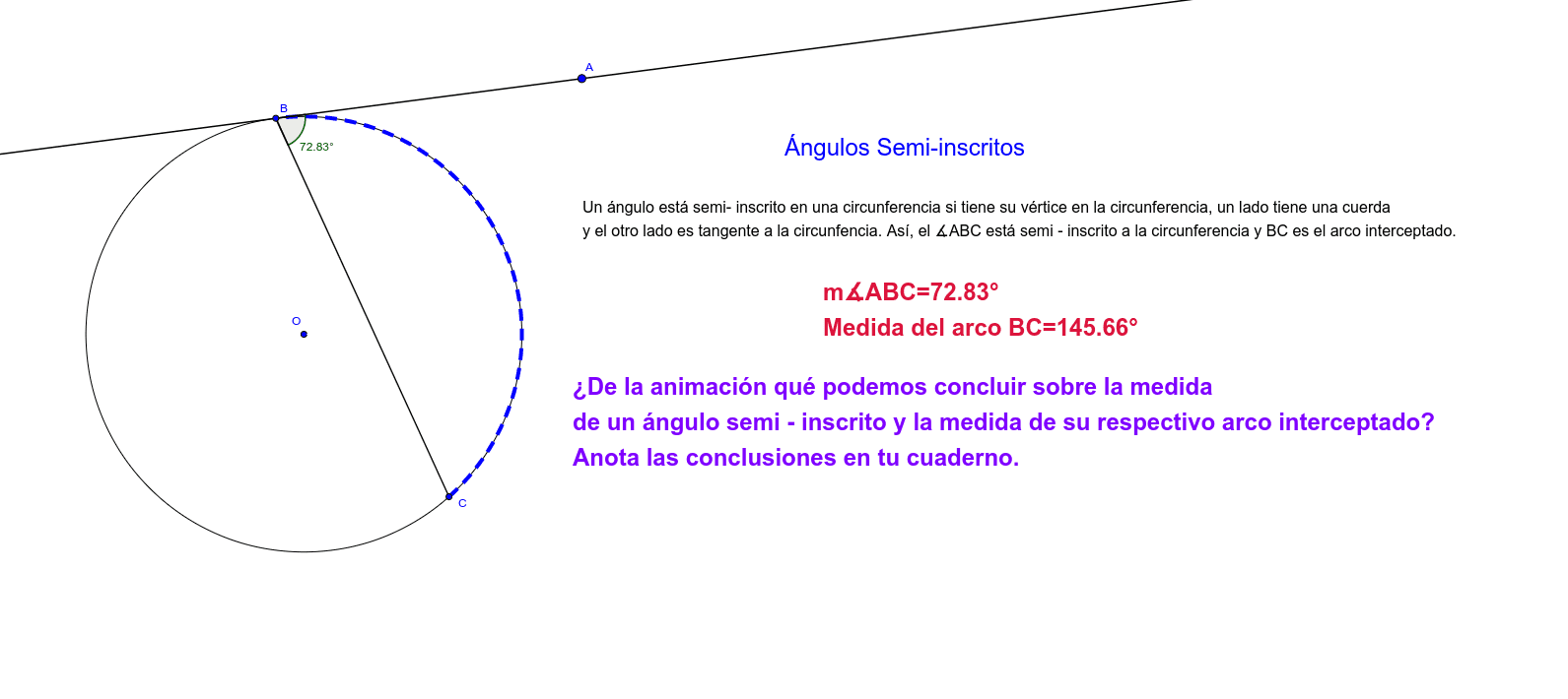 Ngulos De La Circunferencia Geogebra