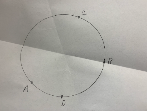 Fold point C directly on top of point D.  Crease sharply.  Then unfold.  