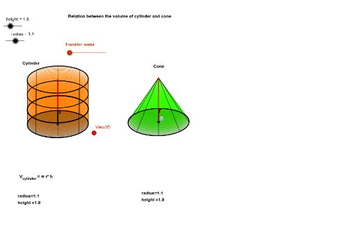 volume of cylinder and cone – GeoGebra