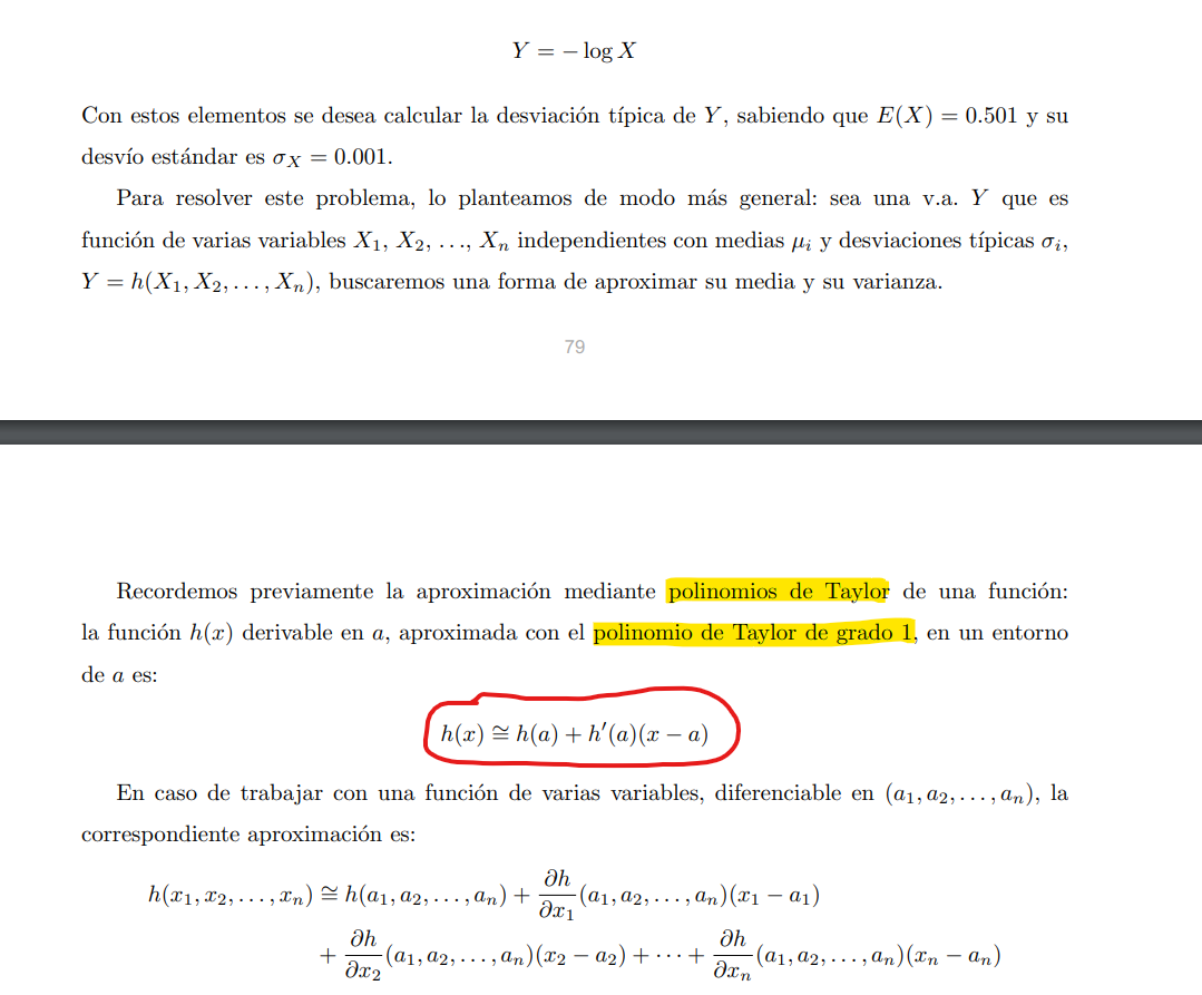 En el marco del estudio de la propagación de errores para una medida [math]h\left(x\right)[/math]