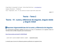 Teoría - 10 - suma y diferencia de ángulos, ángulo doble y ángulo mitad.pdf