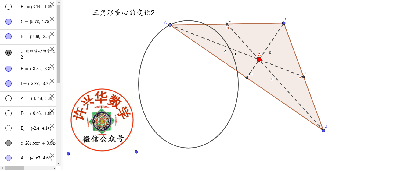 三角形重心的变化2 许兴华数学 Geogebra