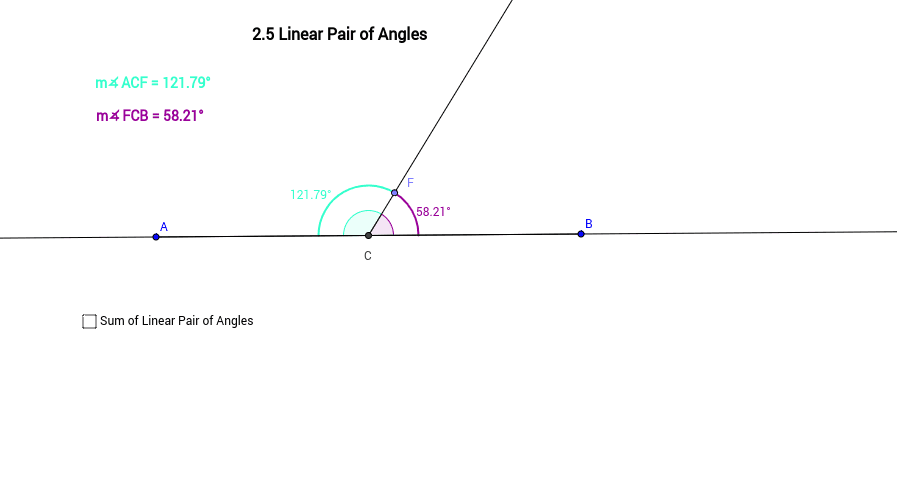 Linear Pair Of Angles Geogebra