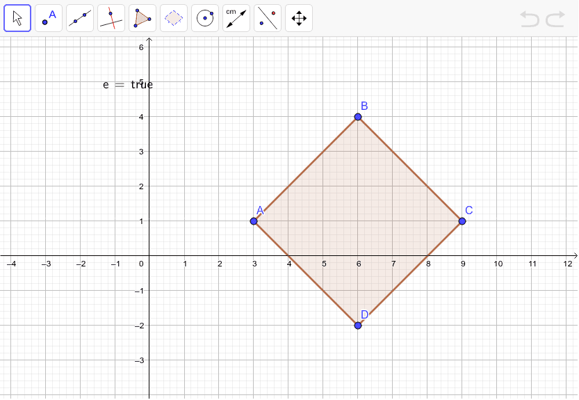 construire un losange de cote 4 geogebra geogebra