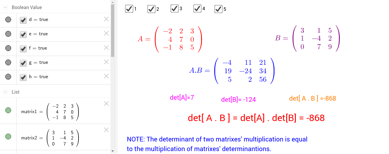 TUR - producto de matrices – GeoGebra