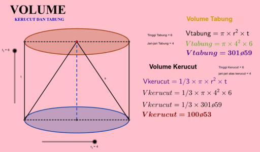 Volume Kerucut dan Tabung – GeoGebra