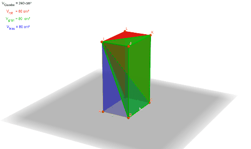 Quader Zerlegt In Drei Volumengleiche Pyramiden Geogebra