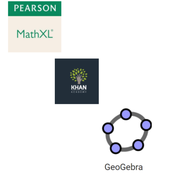 Students may utilize technology to assist them with their learning process. Students may utilize GeoGebra, Khan Academy, and MathXL,.