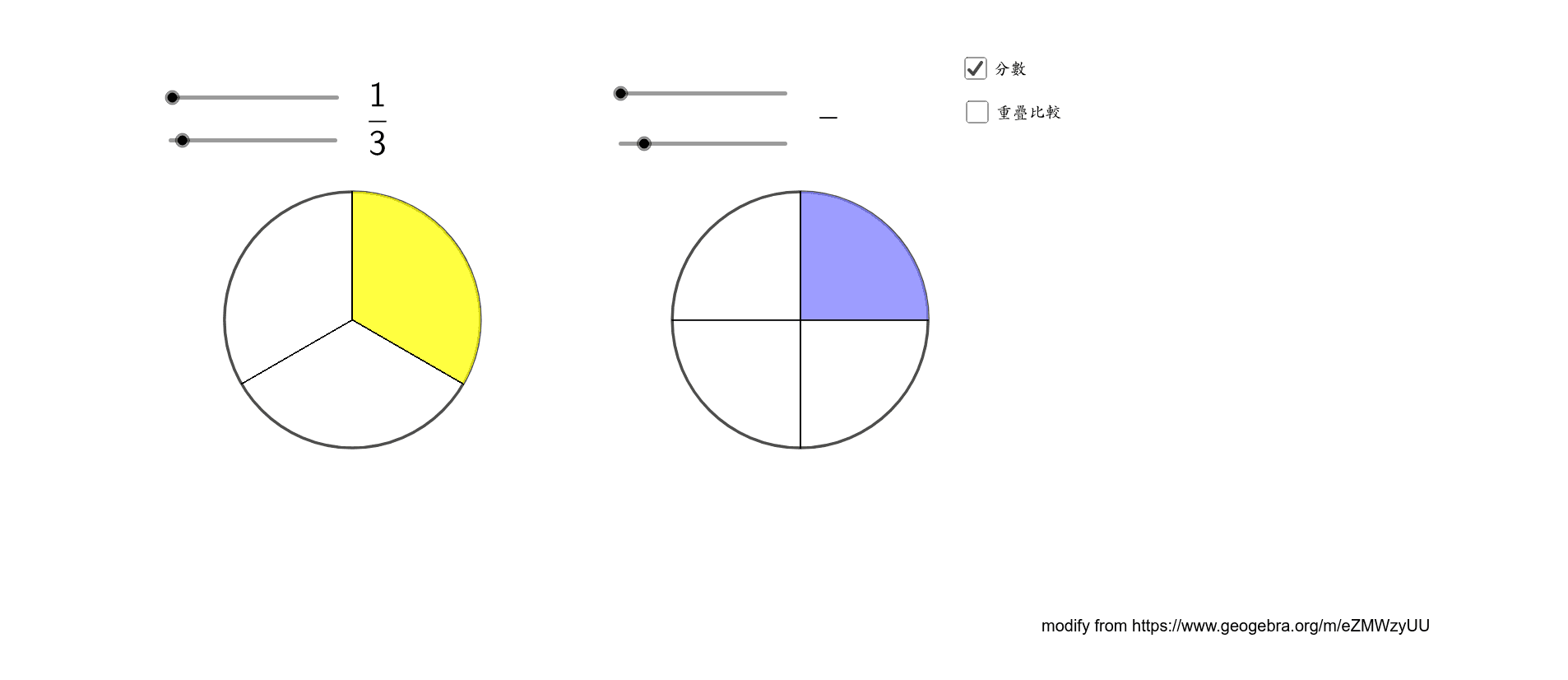 小三數學分數比較 Geogebra