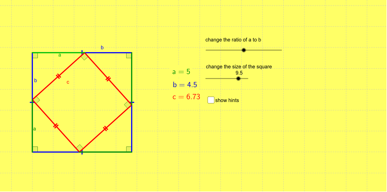 Pythagoras Proof for Students – GeoGebra