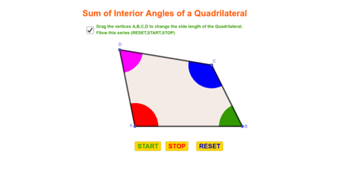 Sum of Interior Angles of a Quadrilateral – GeoGebra