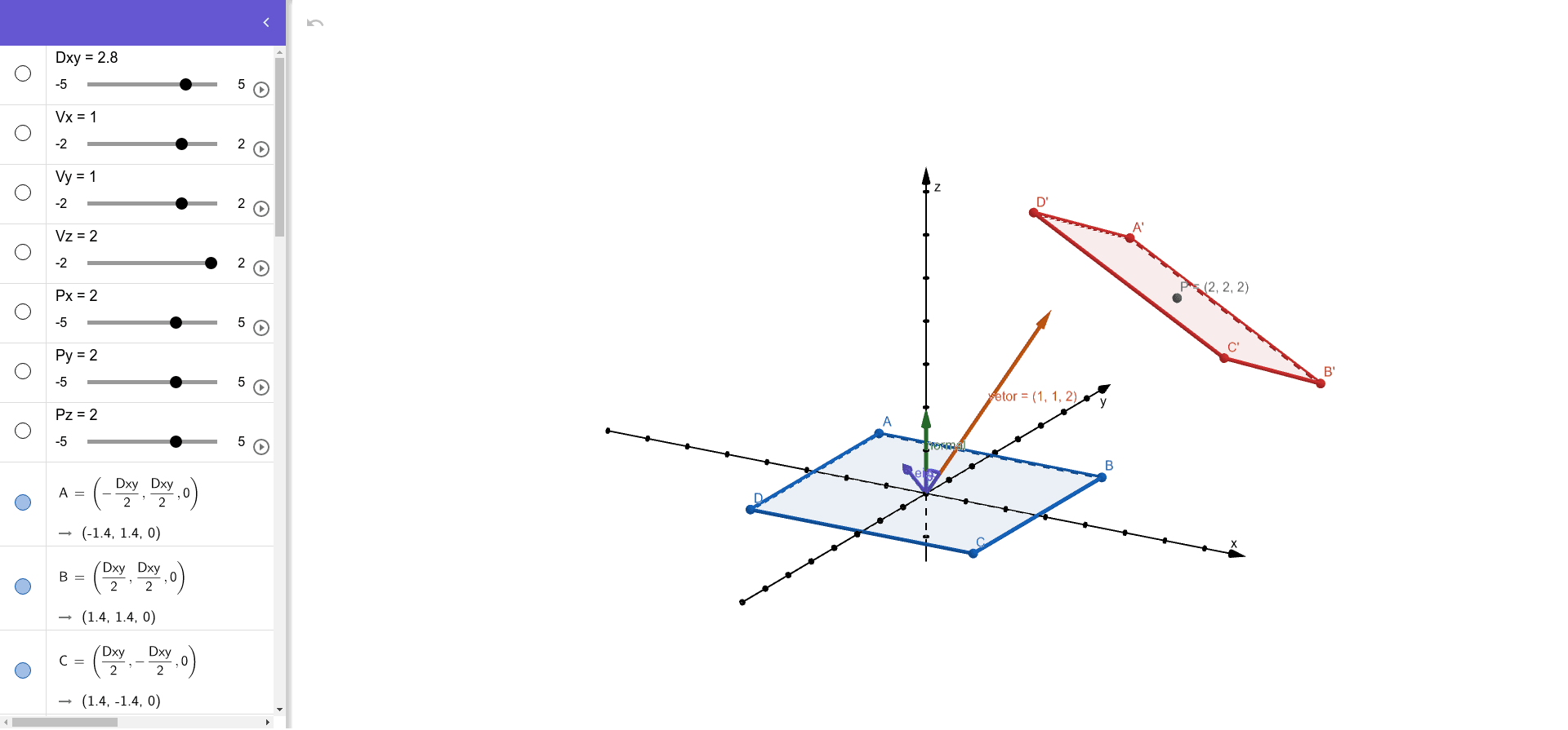 Jogo de reflexões e rotações – GeoGebra