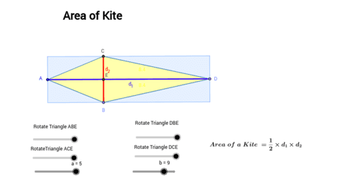 formulas for area of a kite