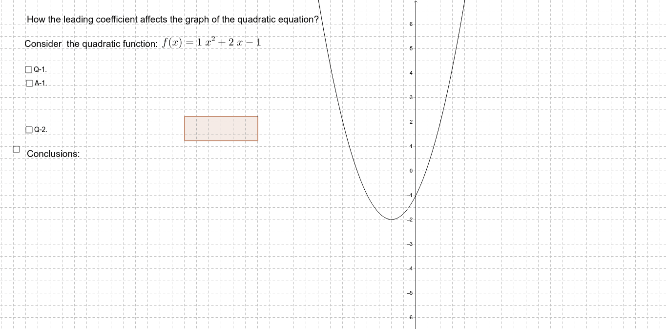 Leading Coefficient And Graph Of A Quadratic Function Geogebra 9711