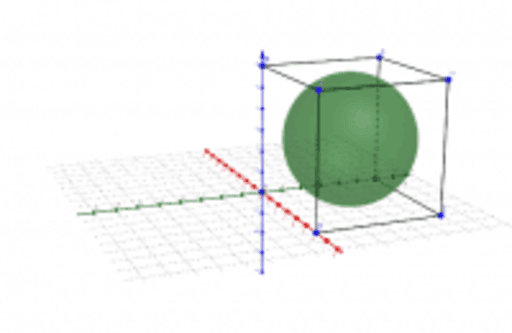 Volume within Cube Outside of Sphere – GeoGebra