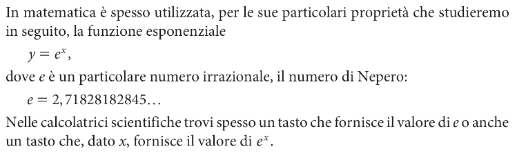 Il numero di Nepero come base della funzione esponenziale