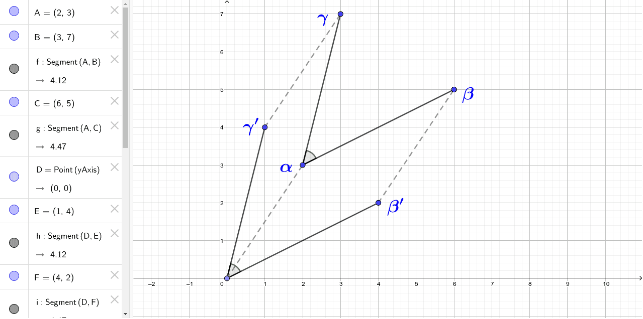 数Ⅲ 半直線のなす角2 – GeoGebra