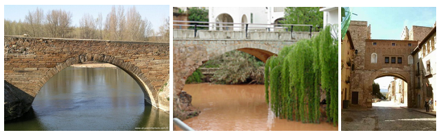 Puente viejo sobre el río Génave (Jaen)
Puente sobre el río Órbigo (Fuente La Vizana, Alija del Infantado, León)
Puerta baja de la muralla de Daroca (Zaragoza)