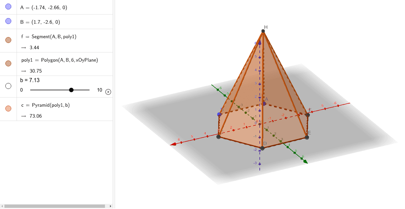 Pirâmide Hexagonal Regular – GeoGebra