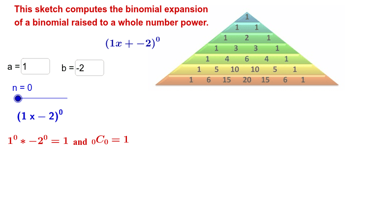 Binomial Expansion Geogebra