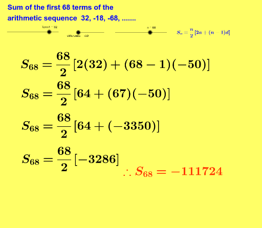 sum of arithmetic sequence