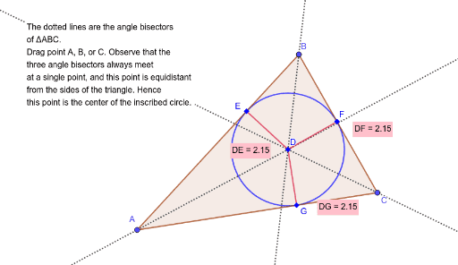 Angle Bisectors of a Triangle – GeoGebra