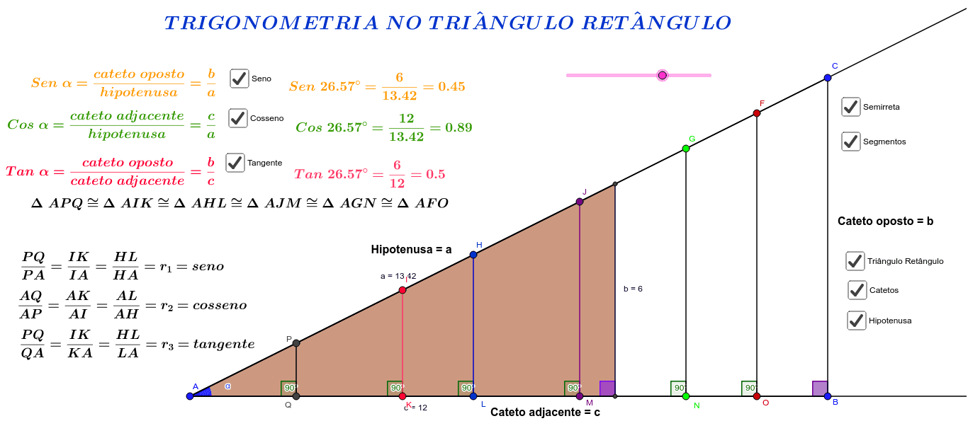 Trigonometria no triângulo retângulo – GeoGebra