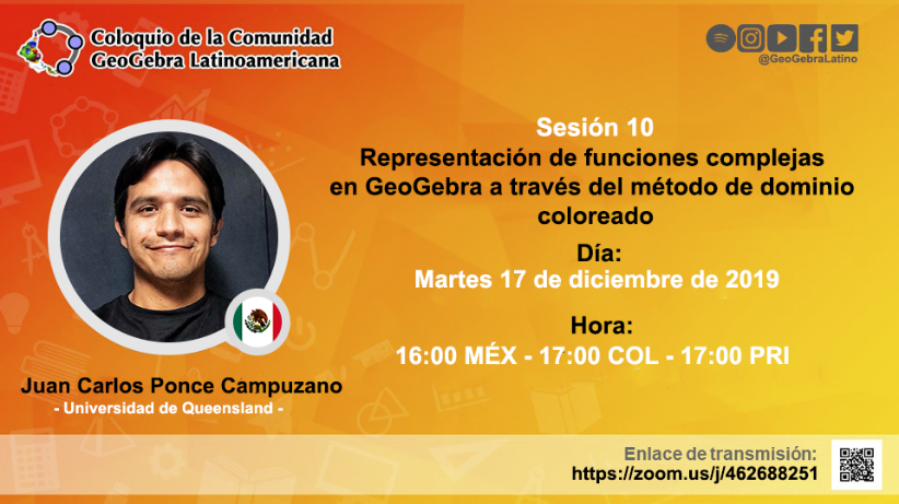 Comunidad GeoGebra Latinoamericana (2019). [i]Coloquio de la Comunidad GeoGebra Latinoamericana - Sesión 10 [evento de Facebook][/i]. Recuperado de [url=https://www.facebook.com/GeoGebraLatino/photos/a.339391110034298/482820909024650/?type=3&theater]https://www.facebook.com/GeoGebraLatino/photos/a.339391110034298/482820909024650/?type=3&theater[/url]