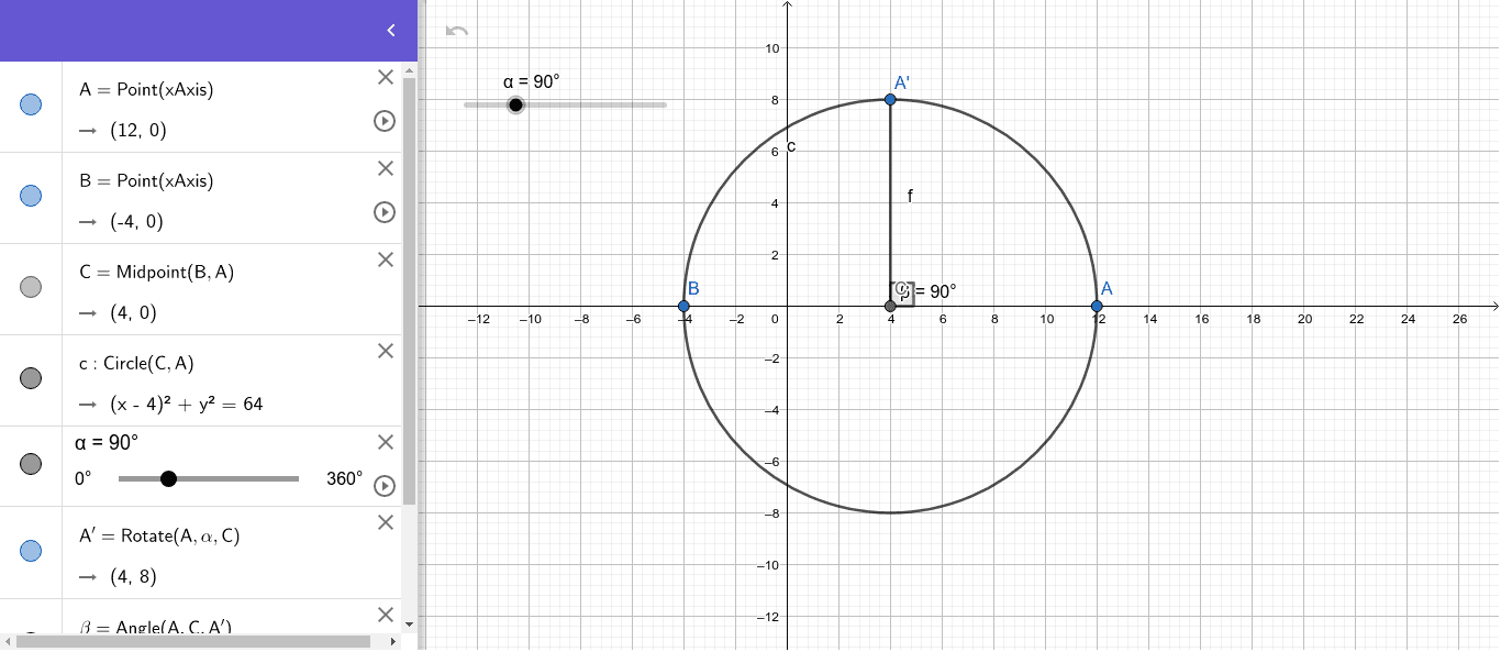 Circle with Angle Slider – GeoGebra