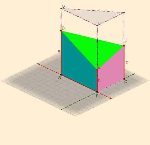 三角柱を切断した立体(立体図形の等積変形) – GeoGebra